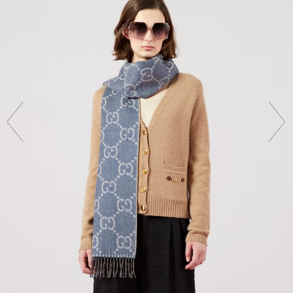 Gucci jacquard knit scarf